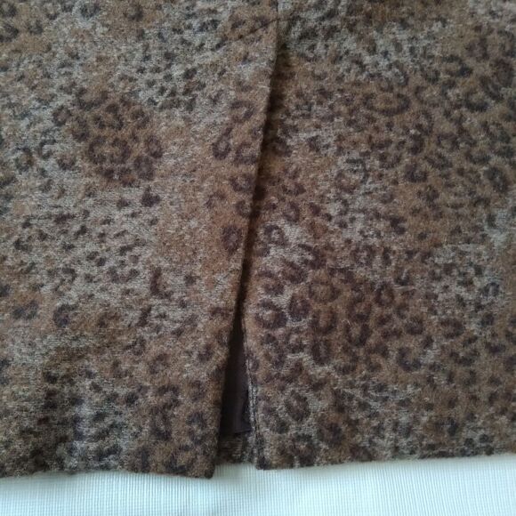 Charles Gray London Vintage Brown Leopard Pattern Wool Pencil Skirt Women's 10 - Picture 7 of 12